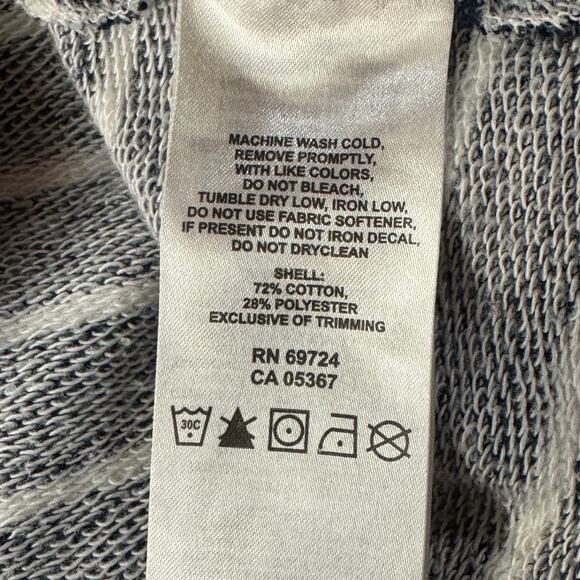 Columbia Small PFG Pullover Top Hooded Striped Stretch Long Sleeve Pocket V-Neck - Picture 9 of 9